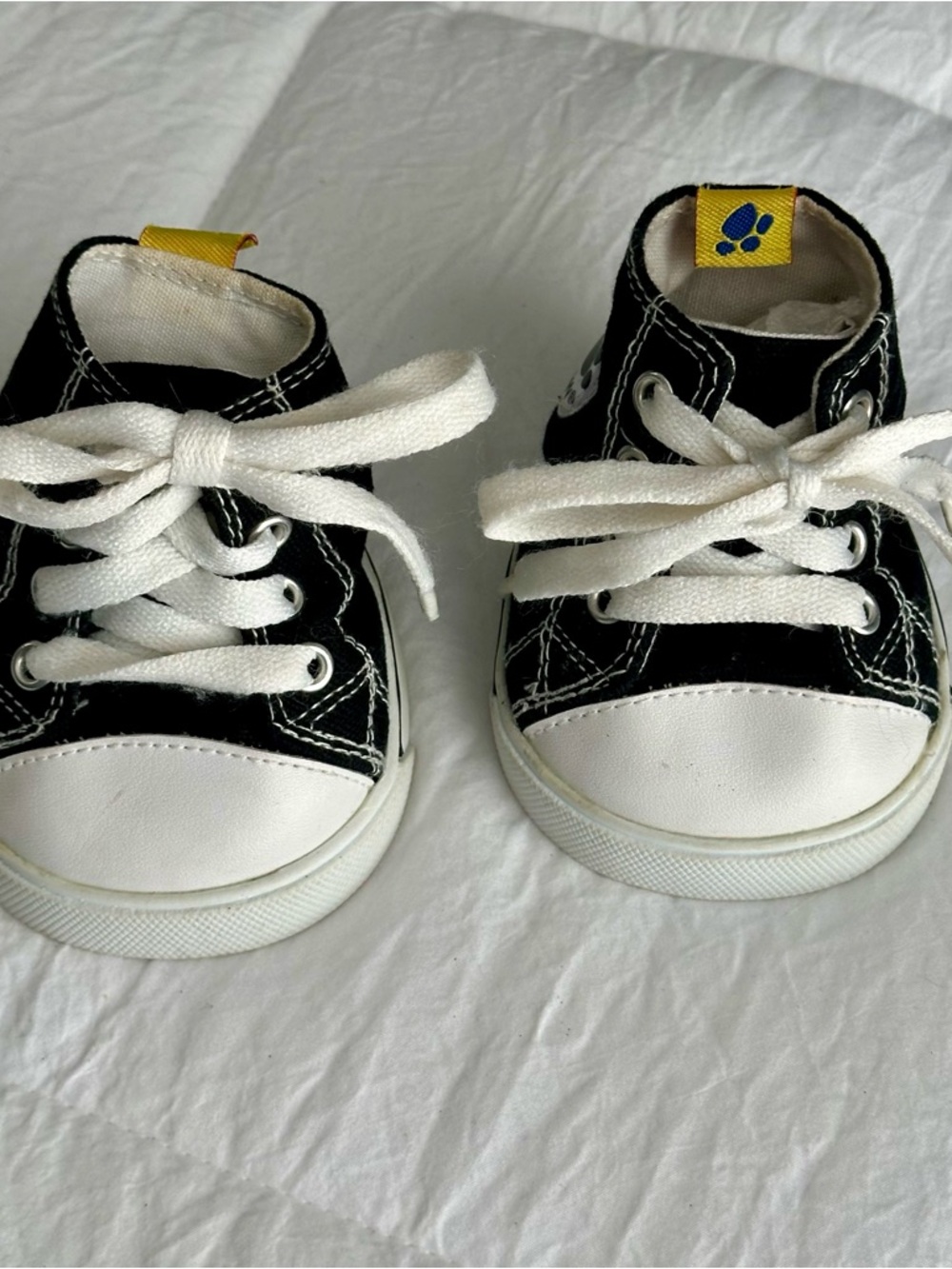 Build-A-Bear Black and White Canvas Lace-Up Sneakers